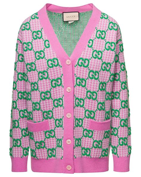 gucci pink and green cardigan